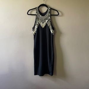 Alexander McQueen black knit dress with hardware